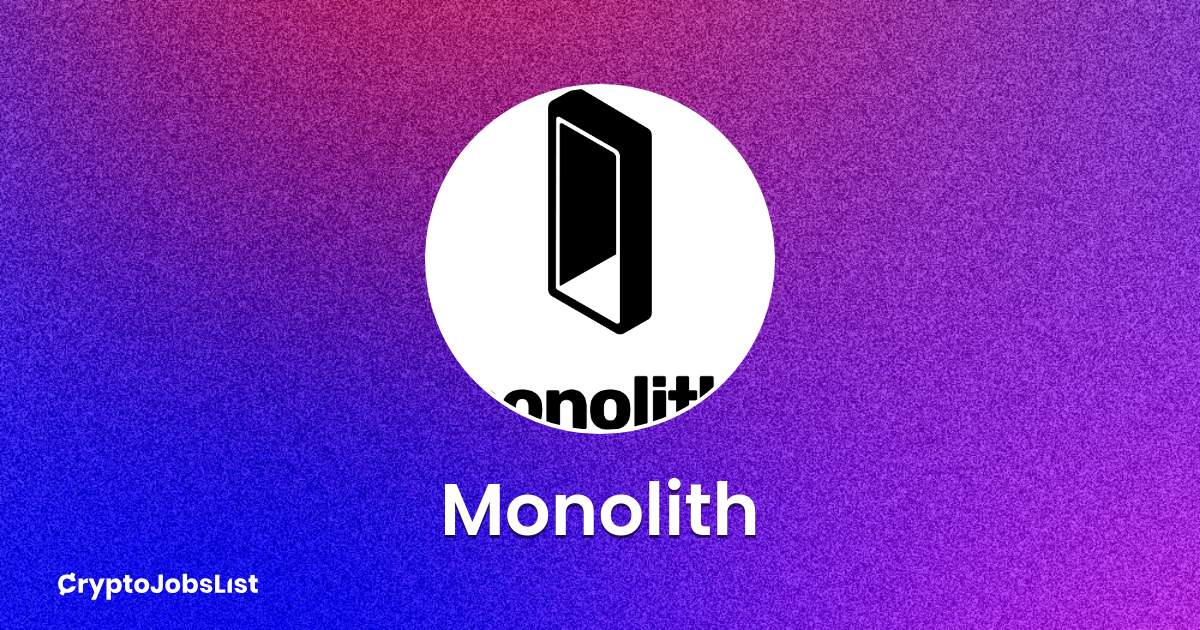 Monolith Jobs & Careers. 0 web3 jobs available now. 6 closed jobs