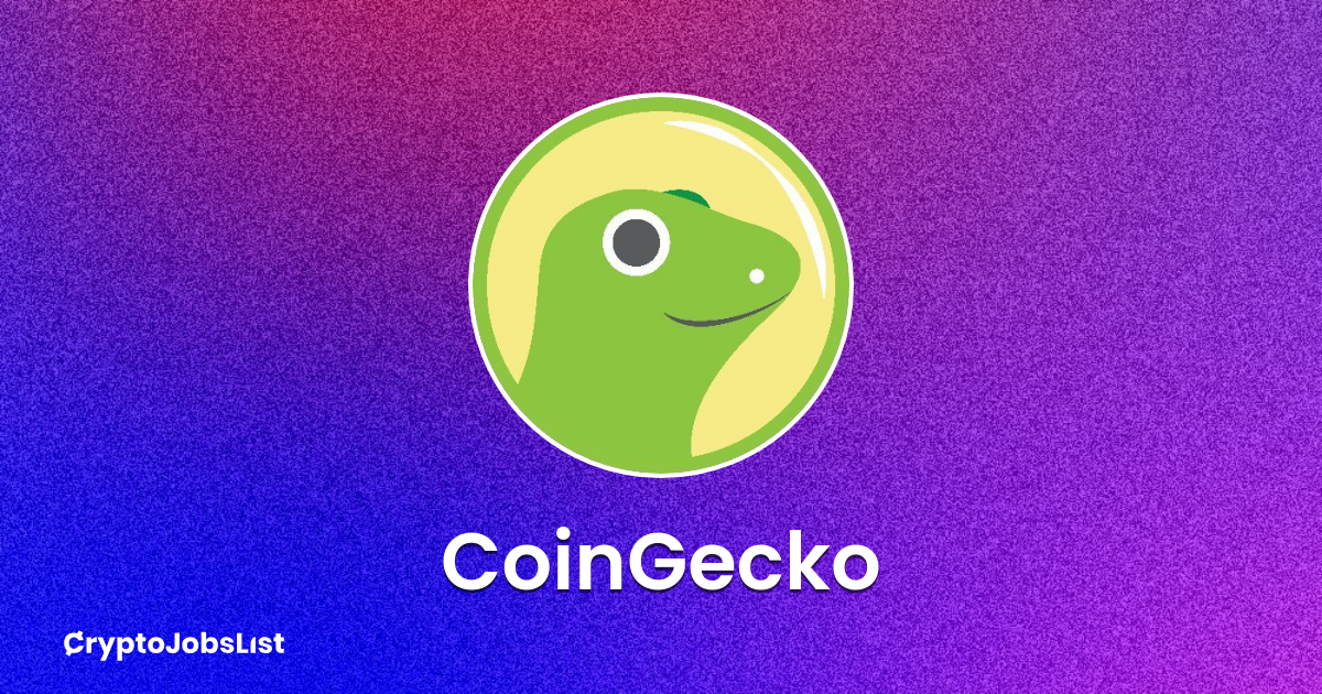 CoinGecko Jobs. Careers in Web3 | Crypto Jobs List