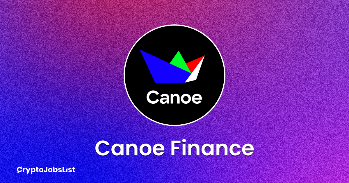 Jobs at Canoe Finance CryptoJobsList